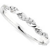 14 K White Gold 10 Cents Diamond Wedding Band Engagement Ring Studded With G Color Si 15 Pcs Of Diamonds
